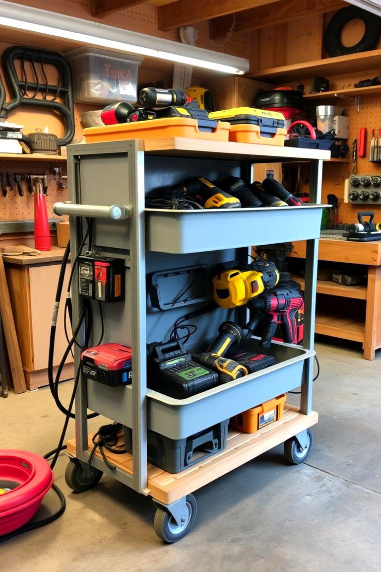 Utility Cart Storage - 24 Power Tool Storage Ideas