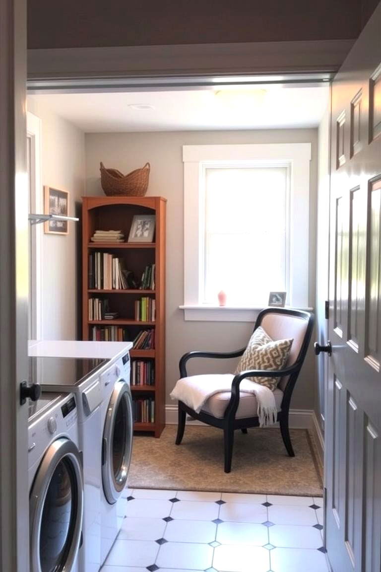 Utility Room with a Reading Nook - 24 Small Utility Room Ideas