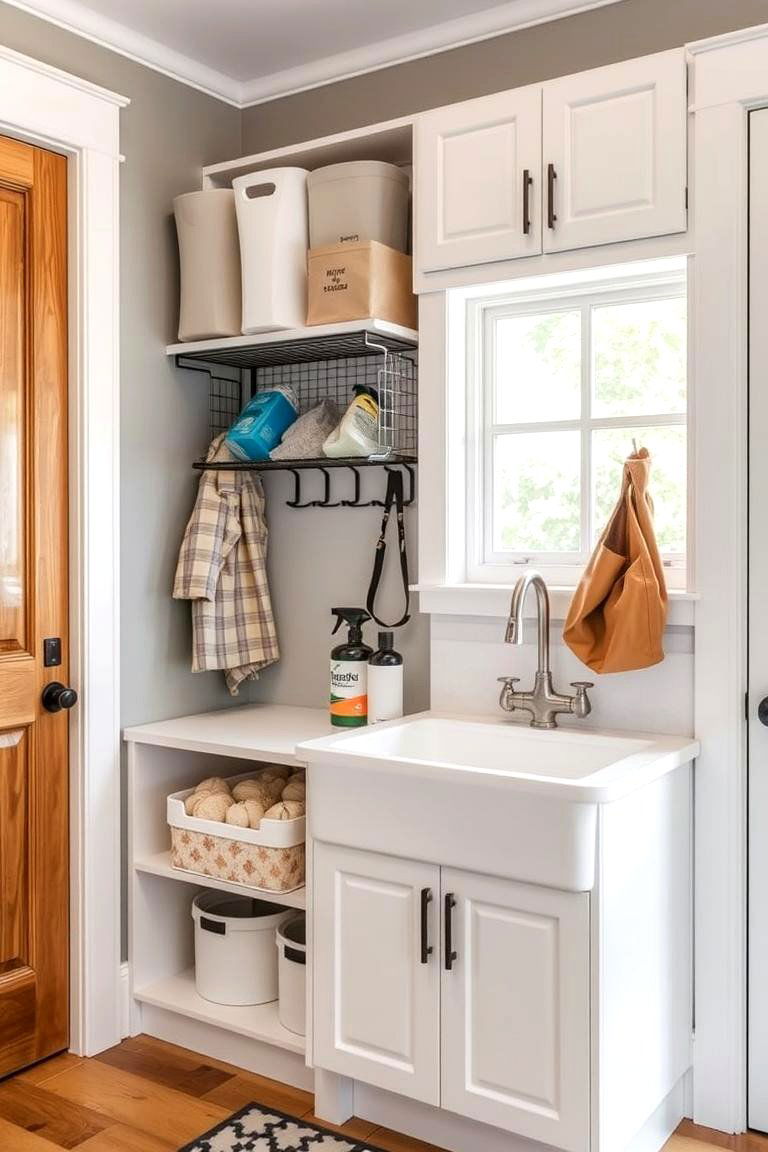 Utility Sink and Racks - 24 Small Mudroom Ideas