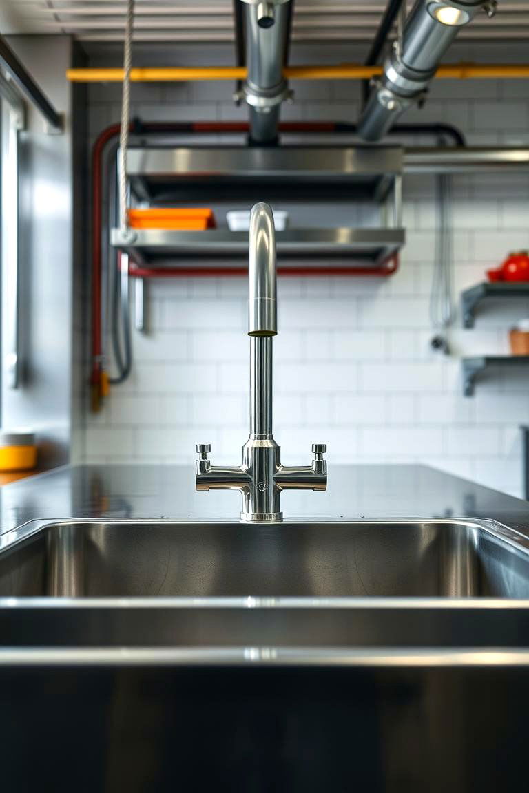 Utility Style Sink - 24 Industrial Kitchen Ideas
