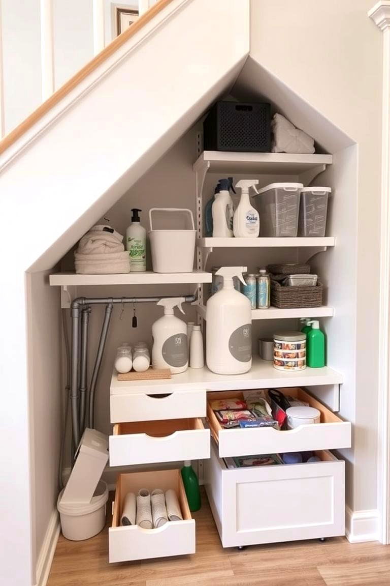 Utility and Cleaning Supplies - 24 Under Stair Storage Ideas