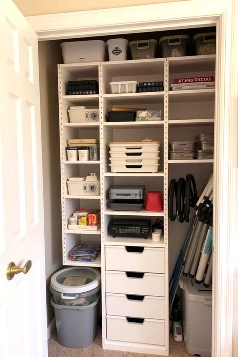 Utilize Closet Space - 24 Small Craft Room Ideas