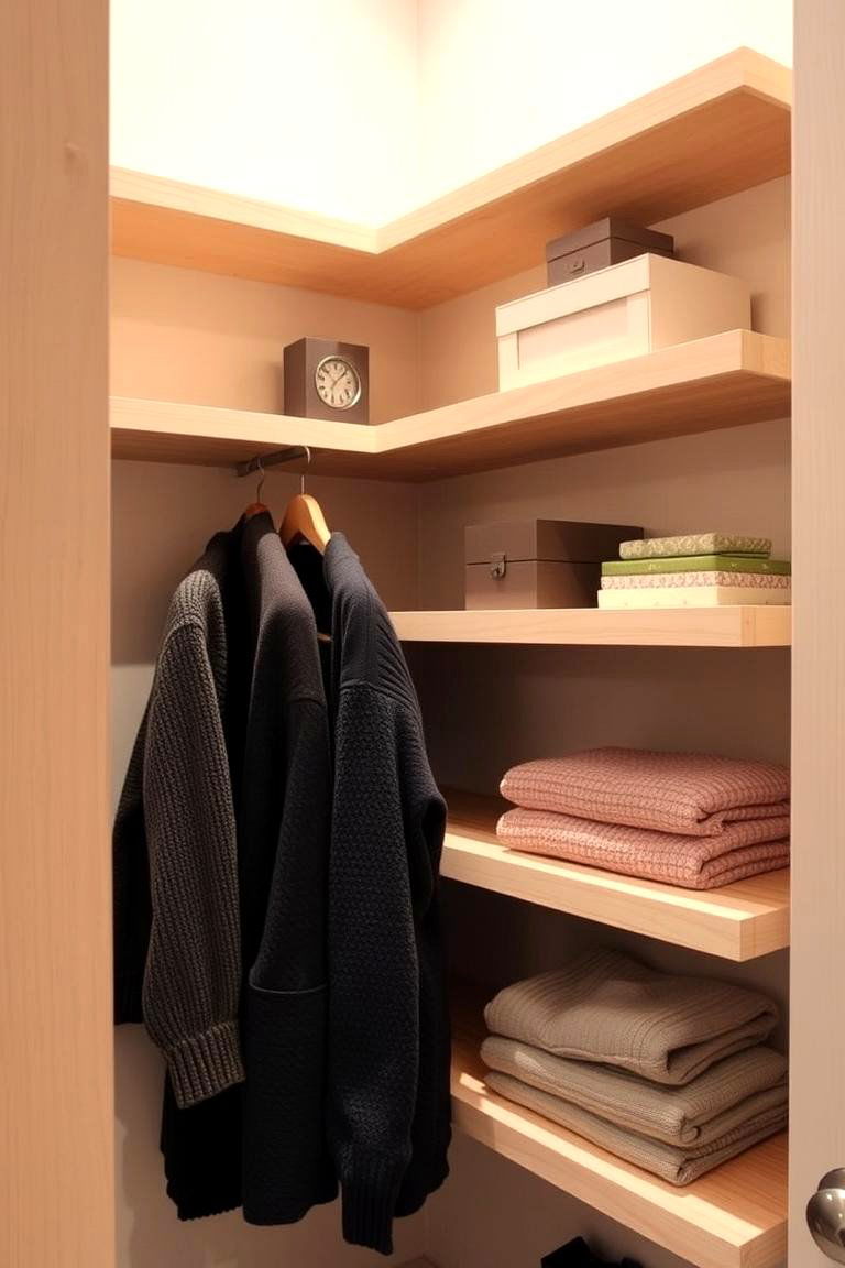 Utilize Corner Shelves - 24 Small Dressing Room Ideas