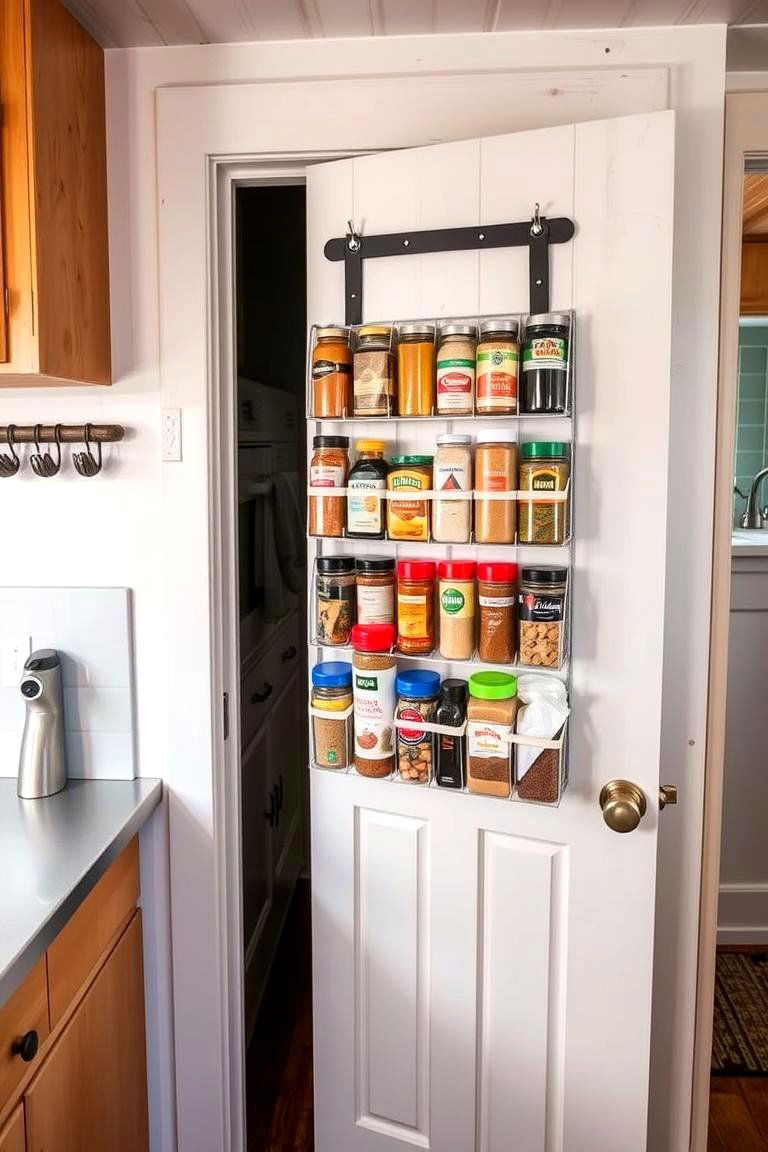 Utilize Door Space for Storage - 24 One Room Cabin Interior Design Ideas