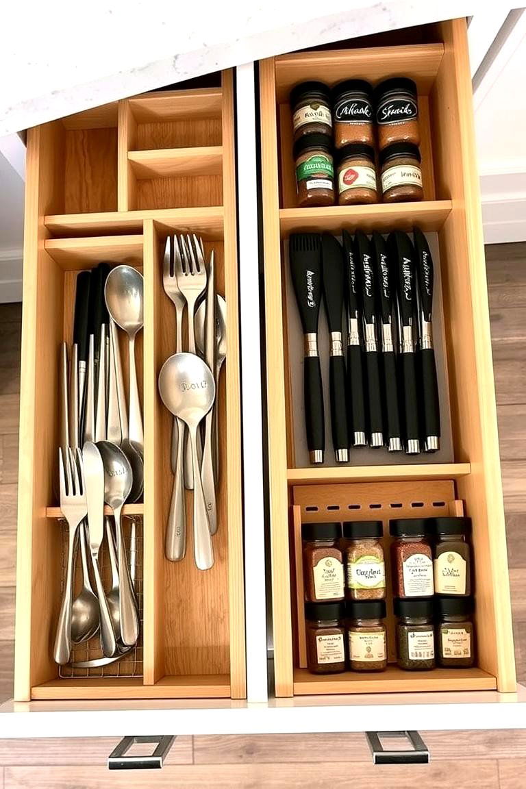 Utilize Drawer Organizers - 24 Mobile Home Kitchen Ideas