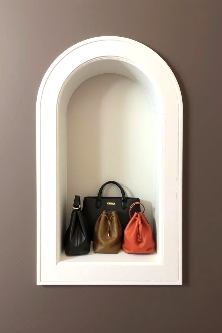 Utilize Empty Wall Niches or Alcoves - 24 Purse Storage Ideas