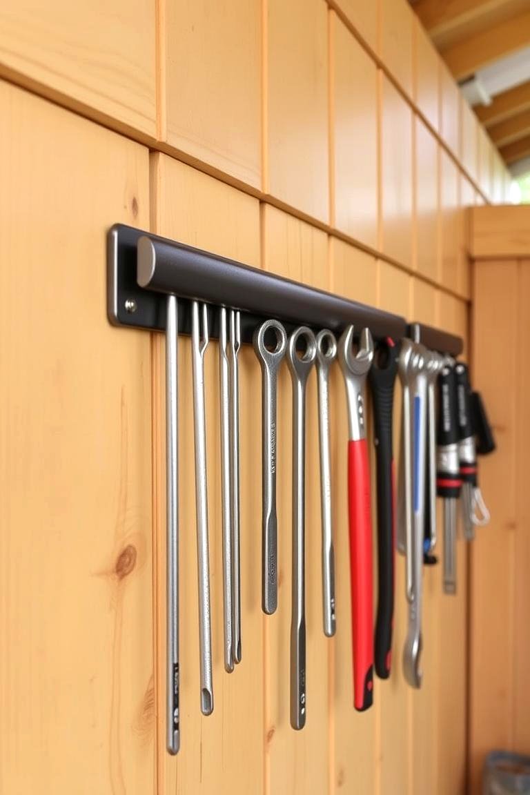 Utilize Magnetic Strips for Metal Items - 24 Shed Organization Ideas