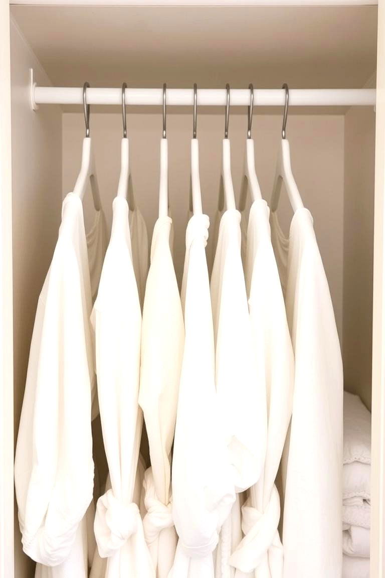 Utilize Matching Hangers for Robes or Delicates - 24 Linen Closet Organization Ideas