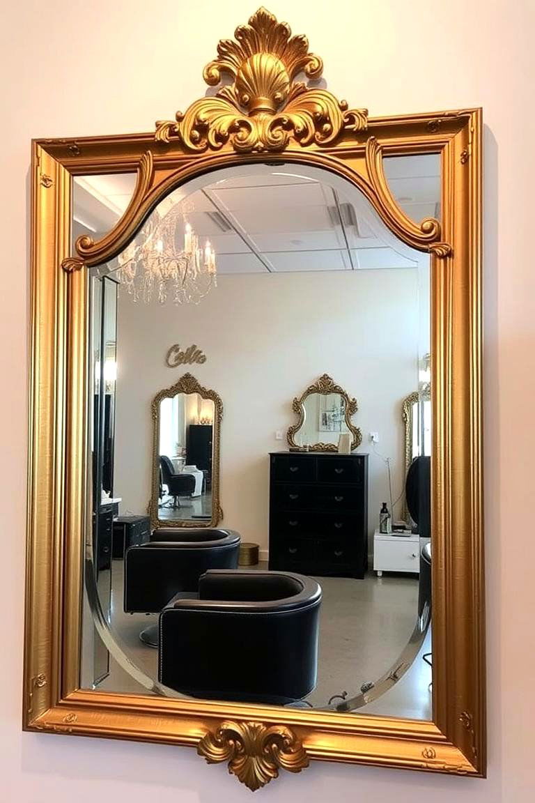 Utilize Mirrors as Part of the Decor - 24 Small Salon Interior Design Ideas