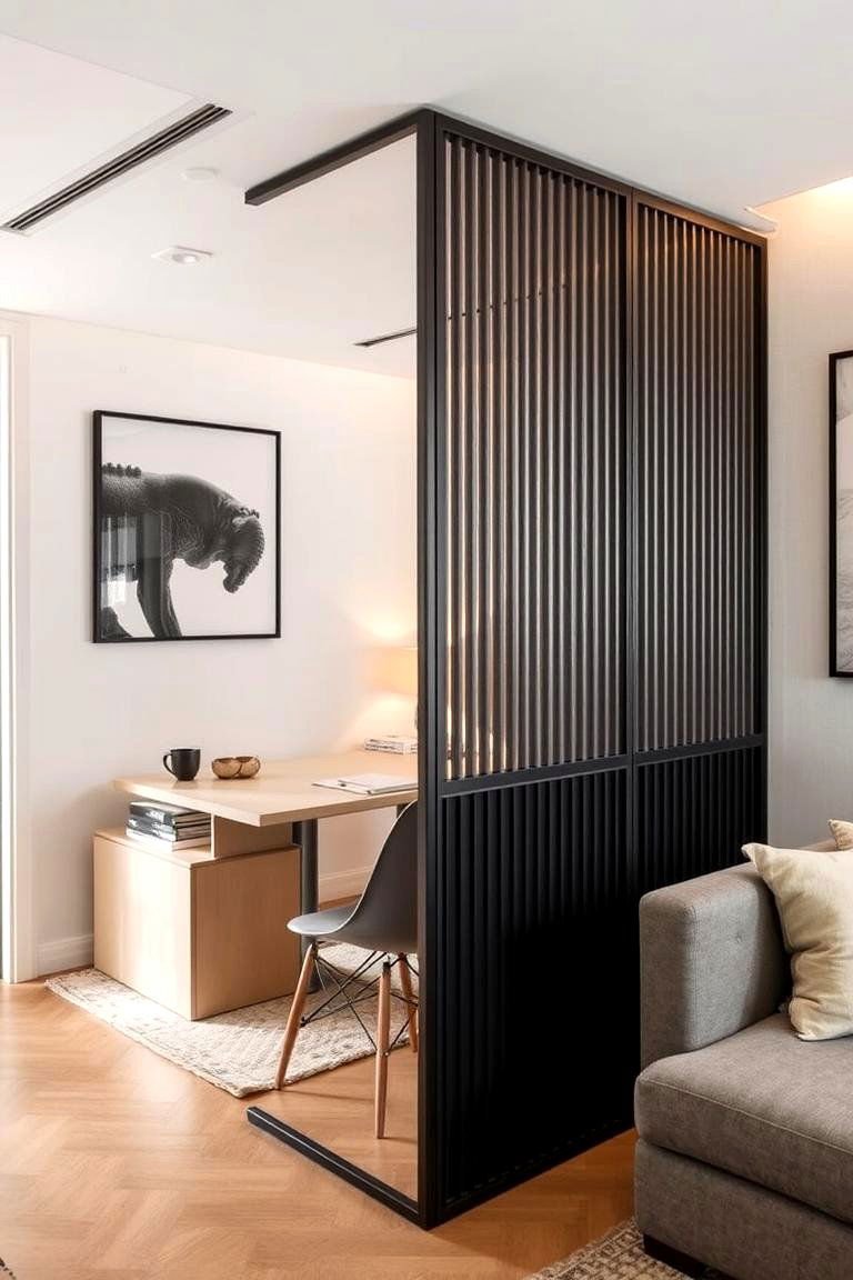 Utilize Portable Room Dividers - 24 small apartment decorating ideas