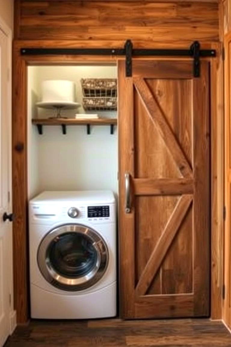 Utilize Salvaged Doors or Windows - 24 Rustic Laundry Room Ideas