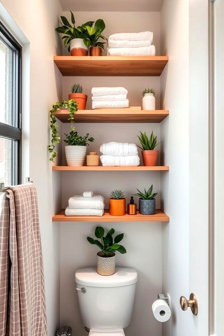 Utilize Vertical Space with Tall Storage Solutions - 24 Apartment Bathroom Ideas