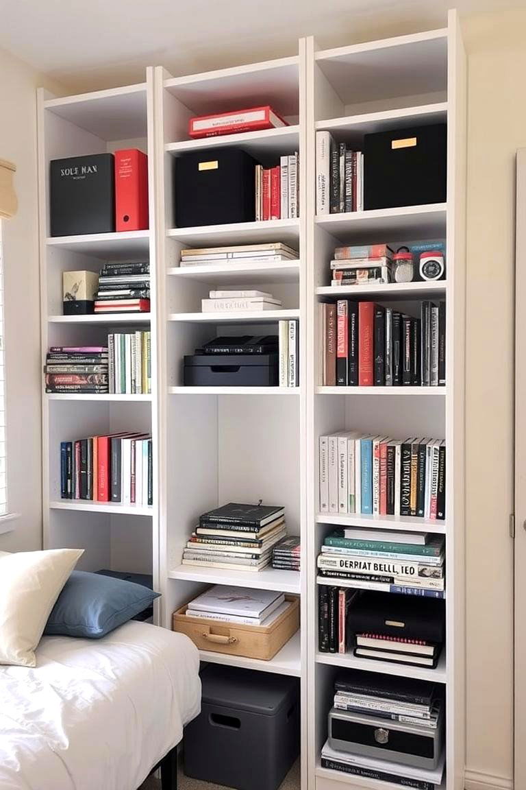 Utilize Vertical Storage Options - 24 Minimalist Dorm Room Ideas