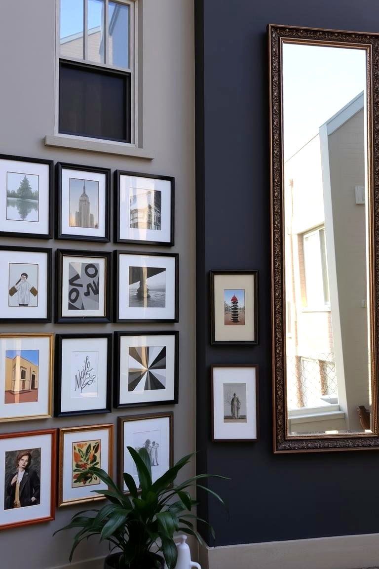 Utilize Wall Space for Art and Mirrors - 24 Townhouse Interior Design Ideas