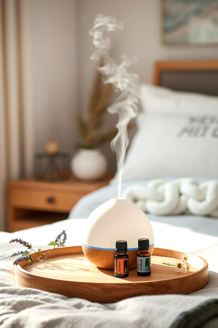 Utilize an Aromatherapy Diffuser - 24 Zen Bedroom Ideas