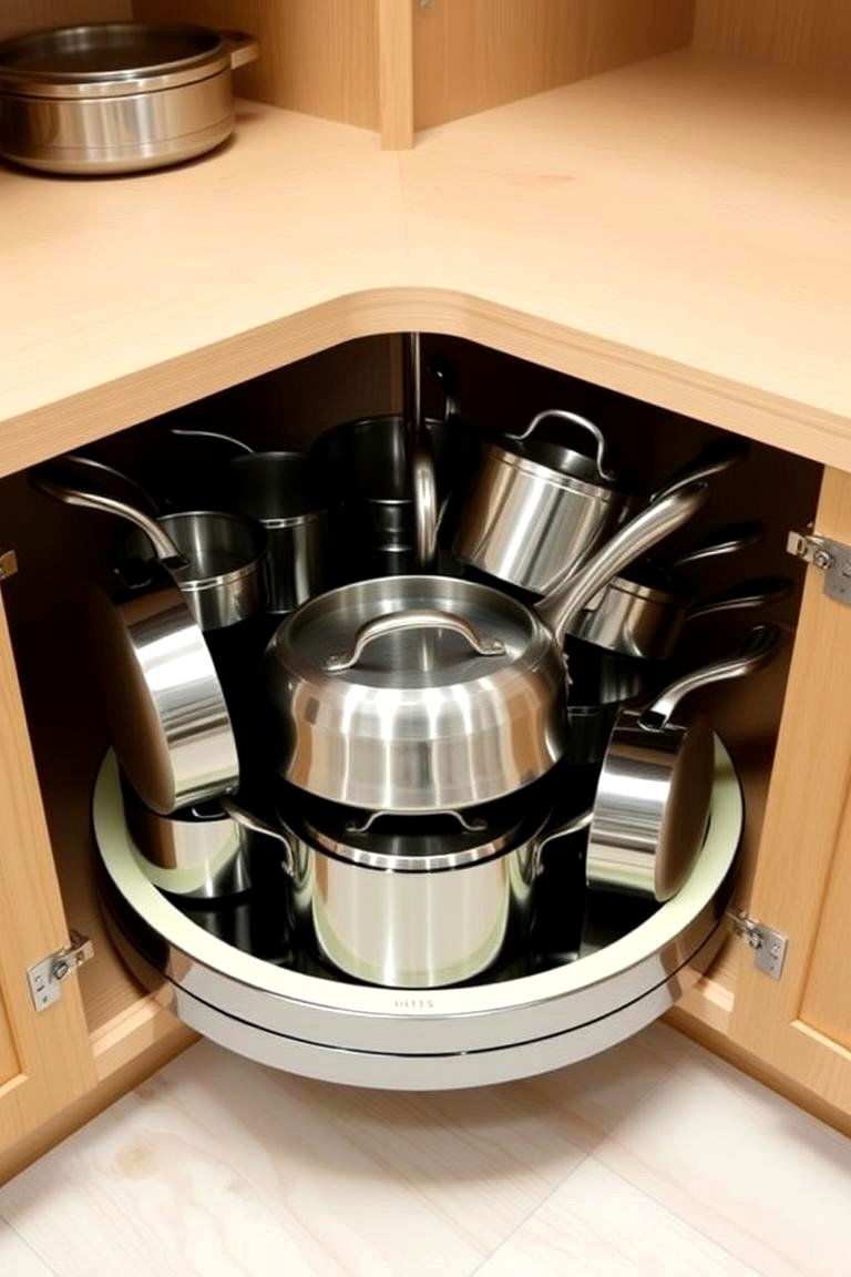 Utilizing Corner Cabinets Effectively - 24 Pots and Pans Storage Ideas
