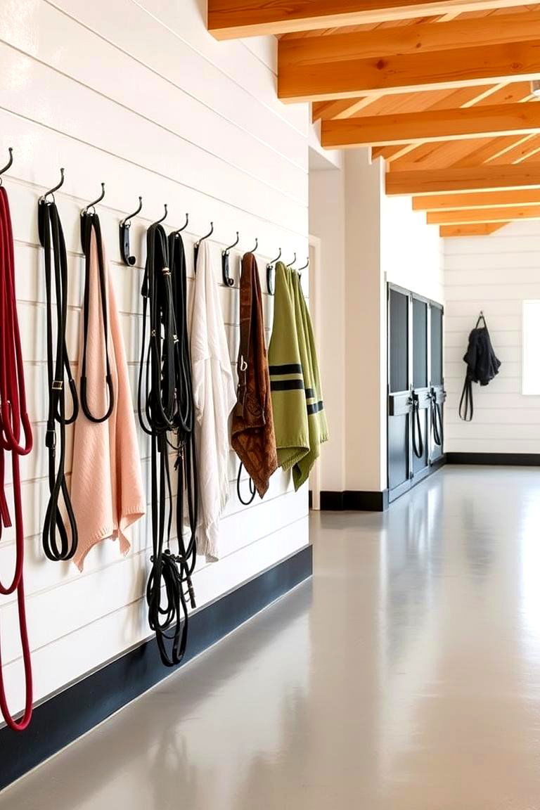 Utilizing Hooks for Quick Gear Hanging - 24 Tack Room Ideas