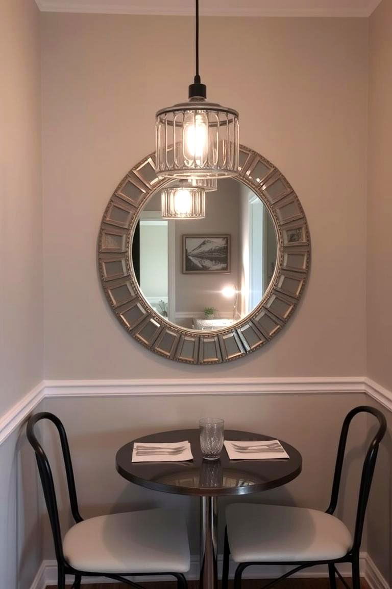 Utilizing Mirror Reflected Light - 24 Small Dining Room Lighting Ideas