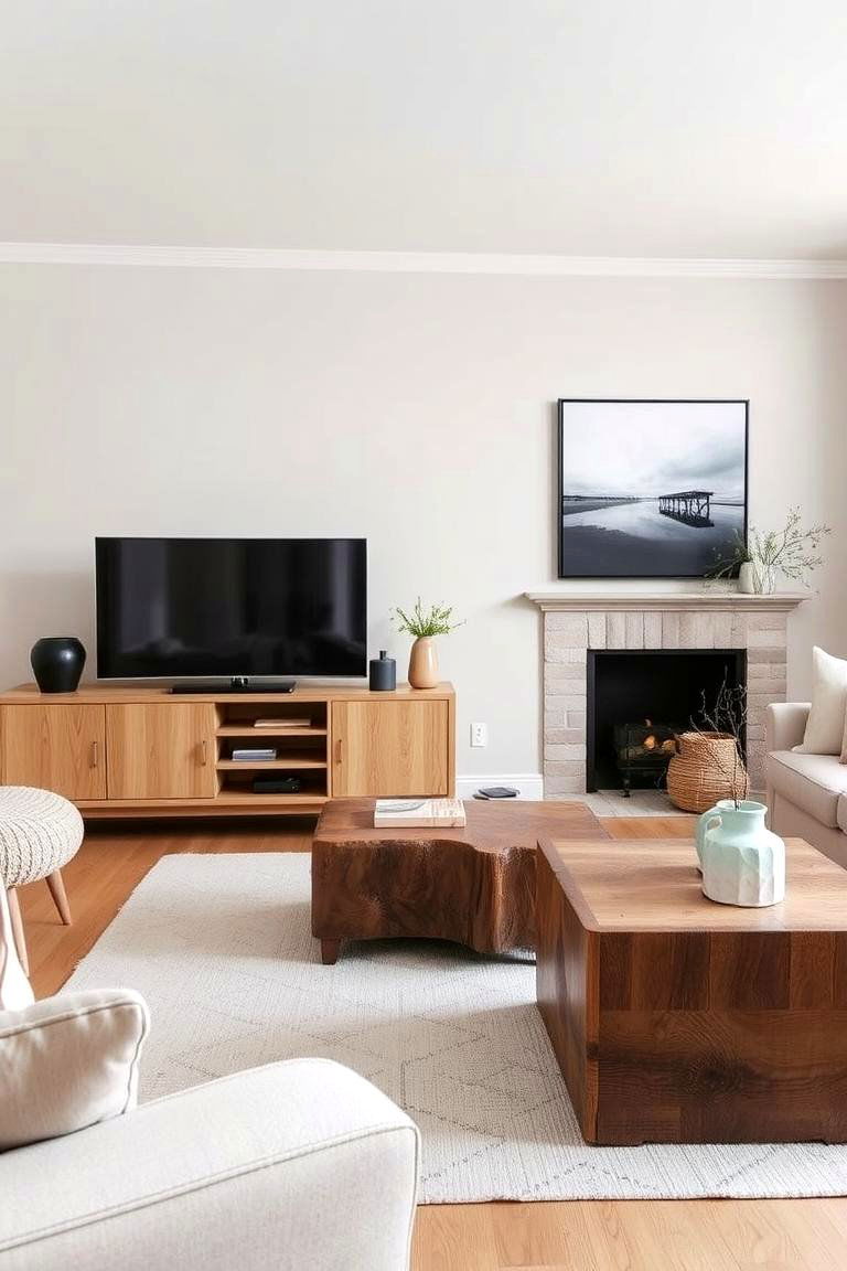 Utilizing Natural Wood Tones - 24 Greige Living Room Ideas
