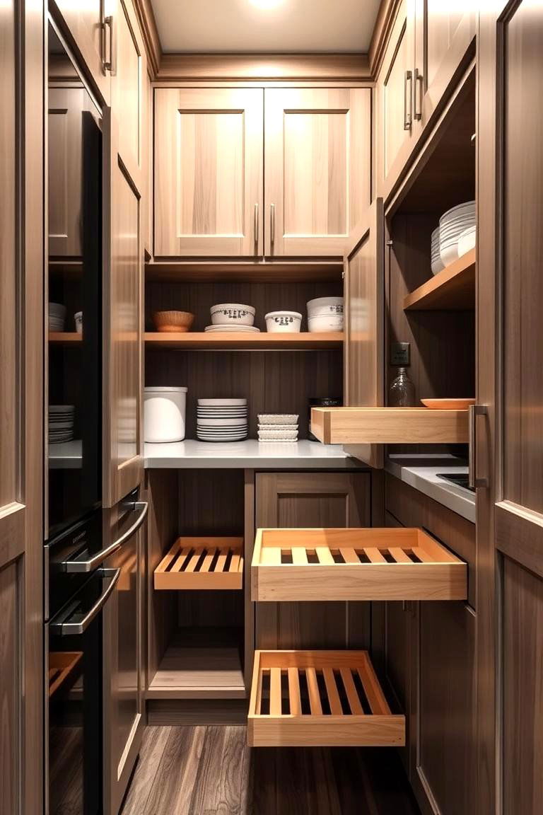 Utilizing Pull Out Shelves - 24 Galley Kitchen Ideas