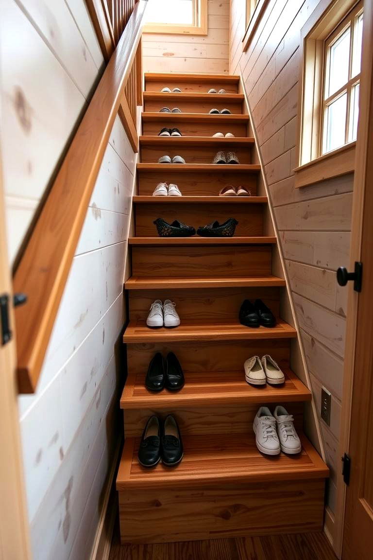 Utilizing Staircase Storage Niches - 24 Tiny House Storage Ideas