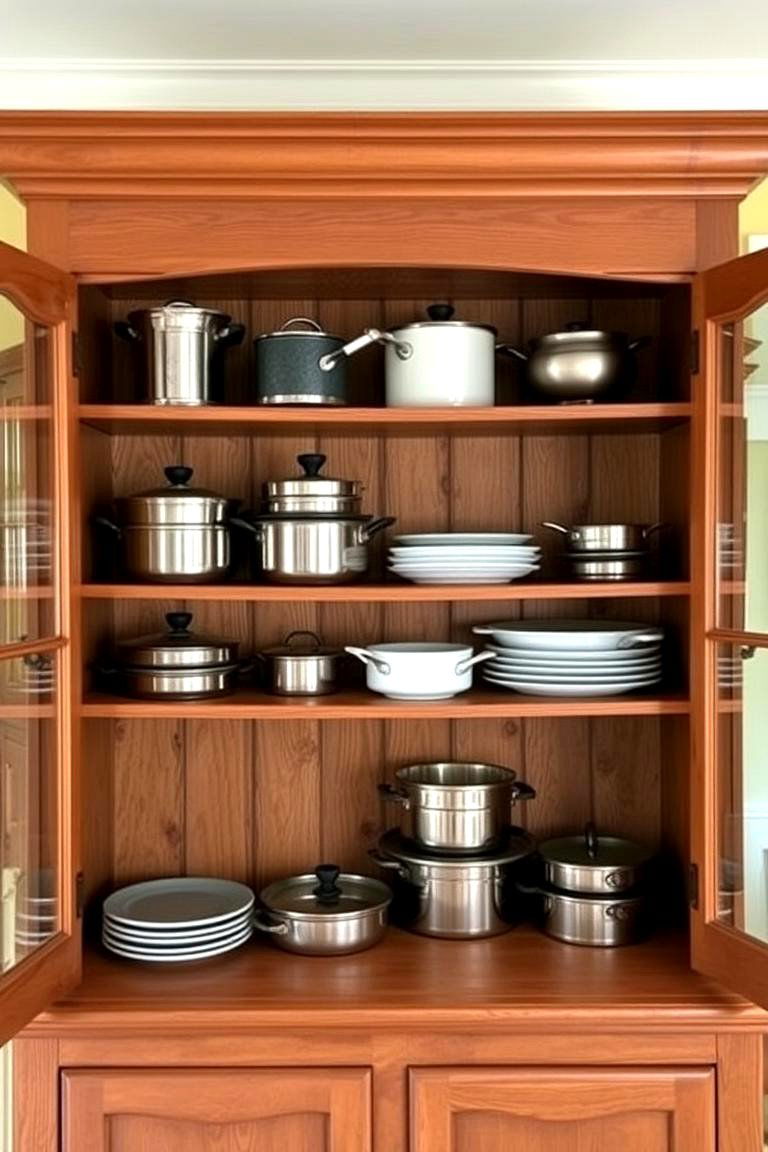Utilizing a Hutch or Buffet - 24 Pots and Pans Storage Ideas