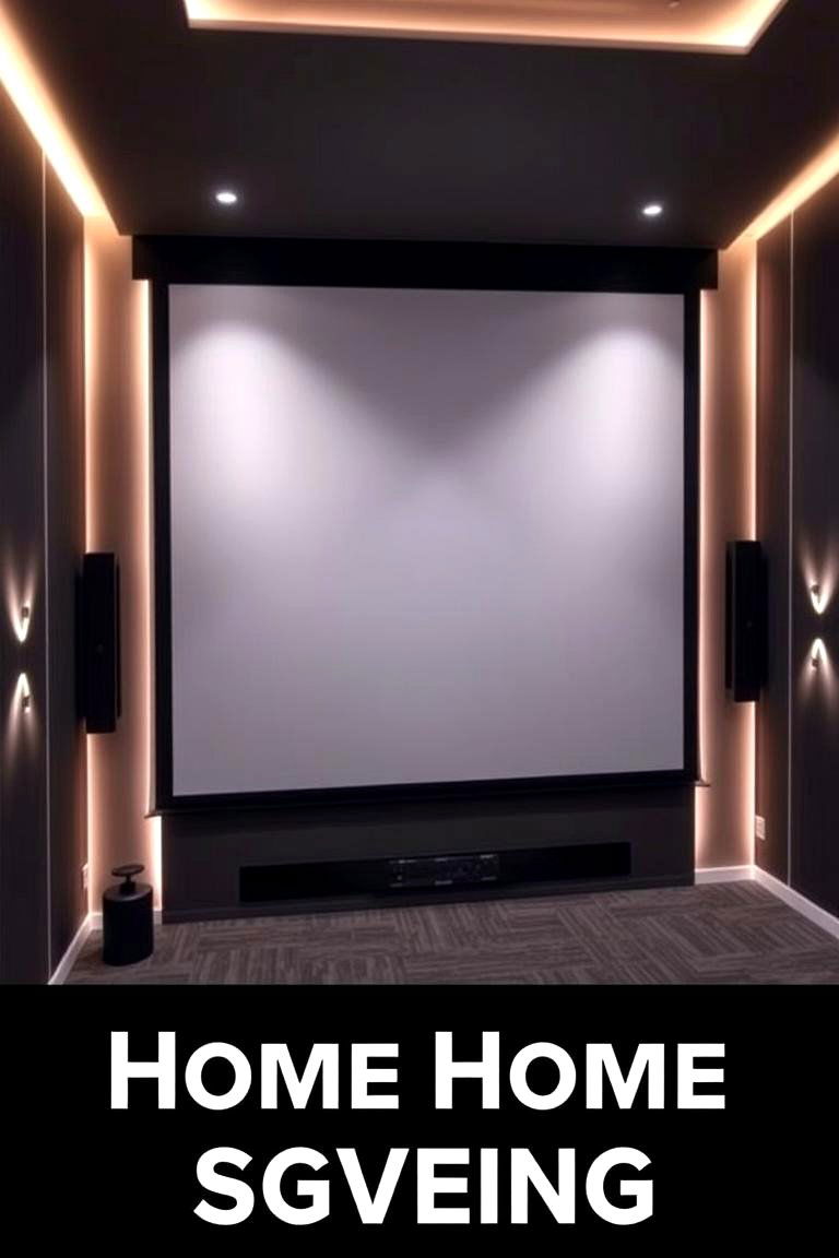 Utilizing a Projector Screen - 24 High Ceiling Tall Wall Decor Ideas