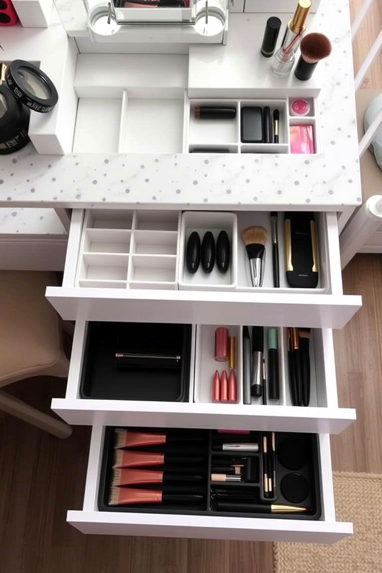 Vanity with Built in Organizers - 24 Vanity Room Ideas
