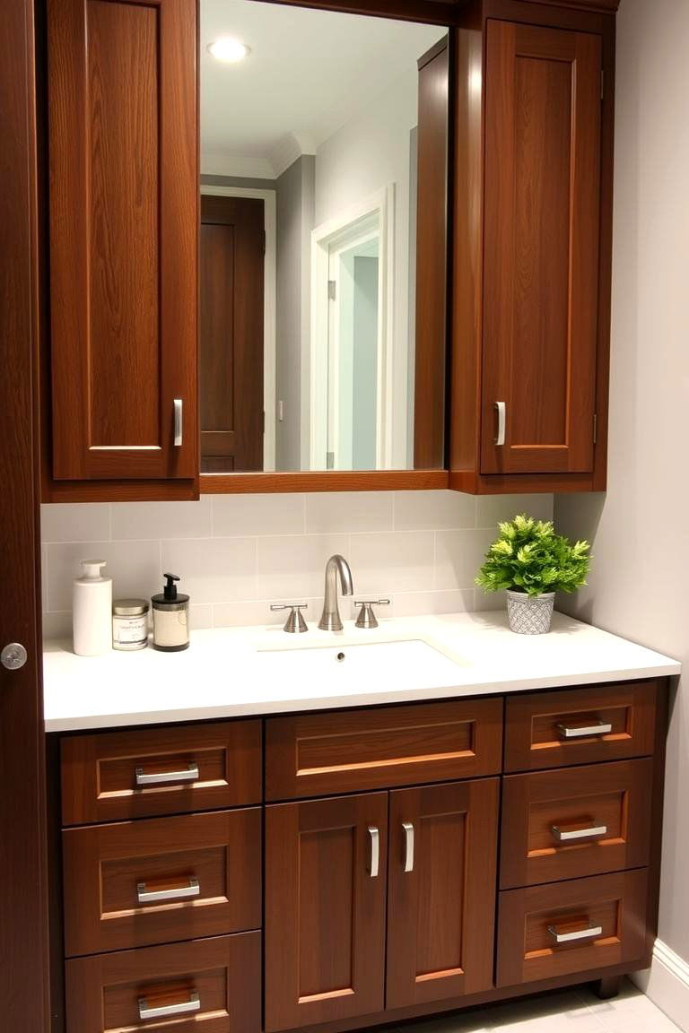 Vanity with Drawers for Organized Storage - 24 Wood Bathroom Vanity Ideas