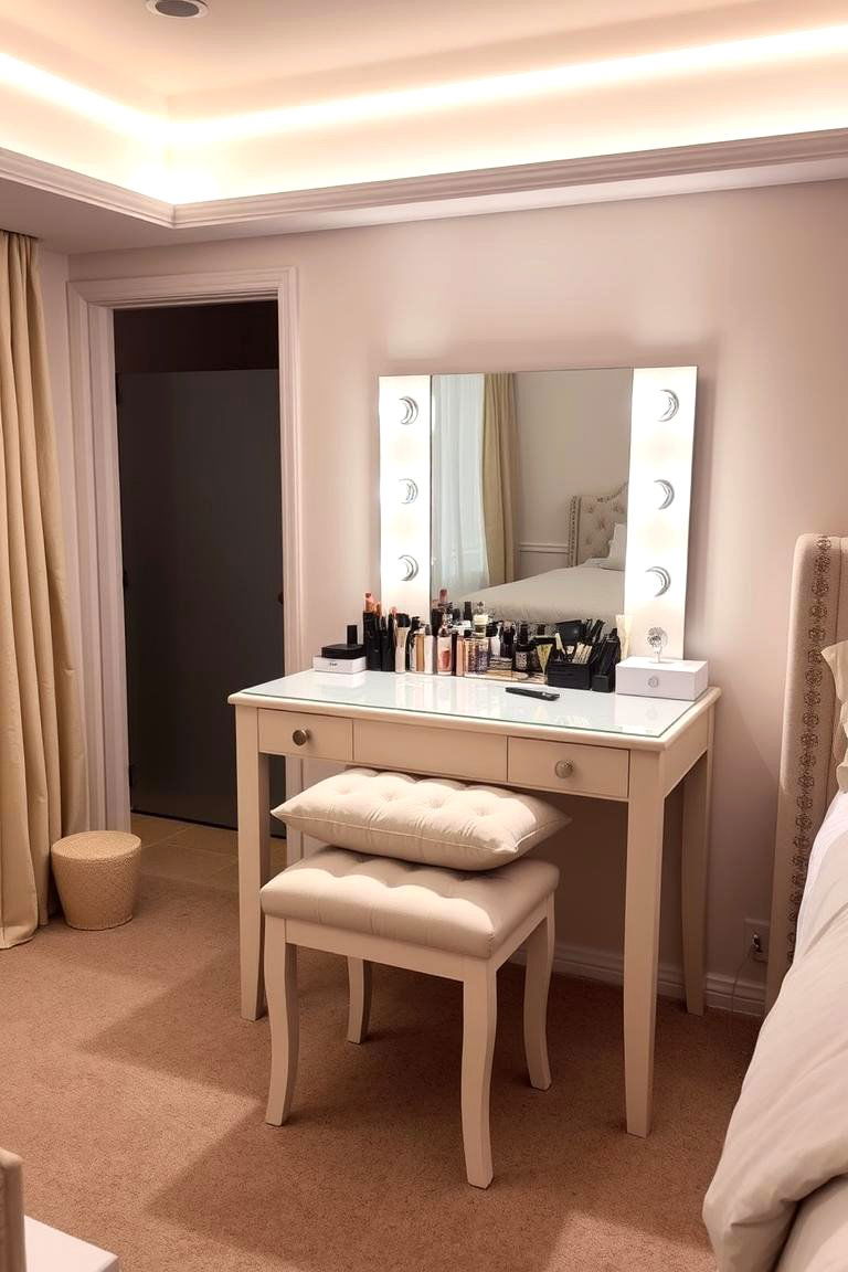 Vanity with a Comfortable Seating Area - 24 Makeup Vanity Ideas