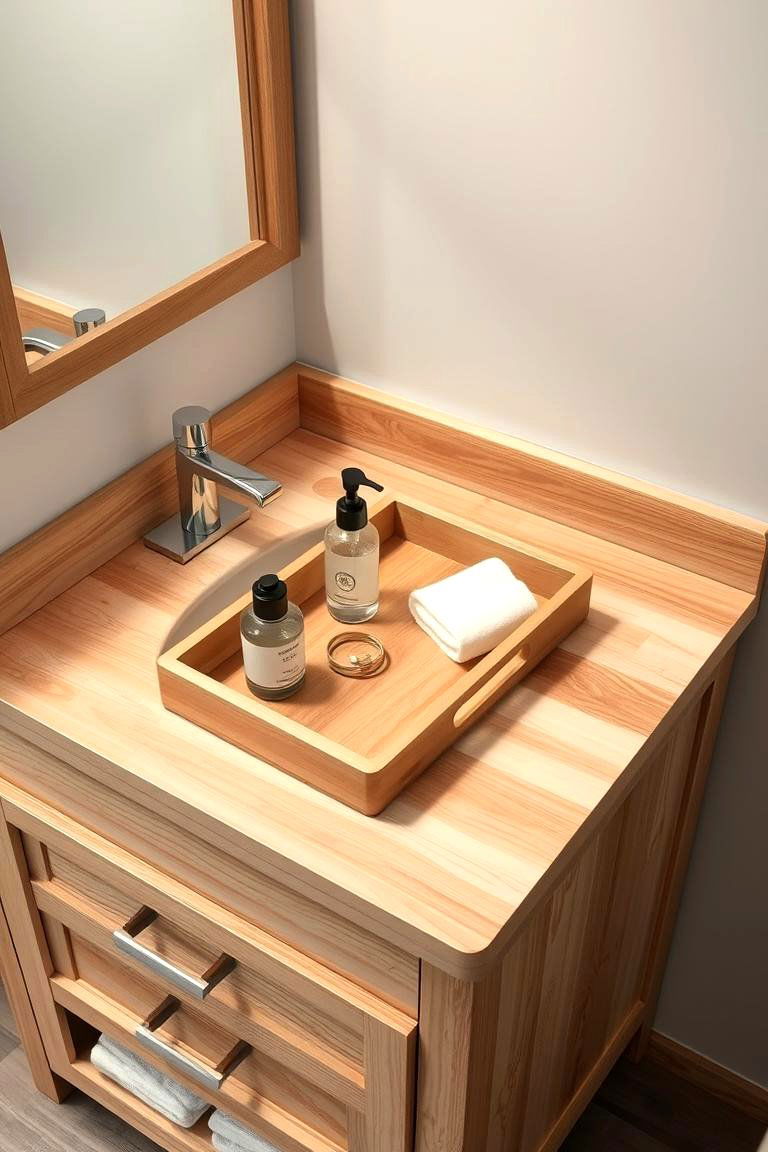 Vanity with a Removable Tray for Flexible Use - 24 Small Bathroom Vanity Ideas