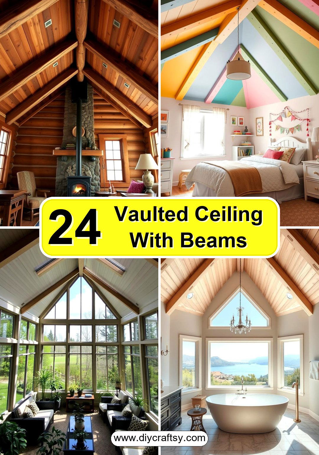 Vaulted Ceiling With Beams