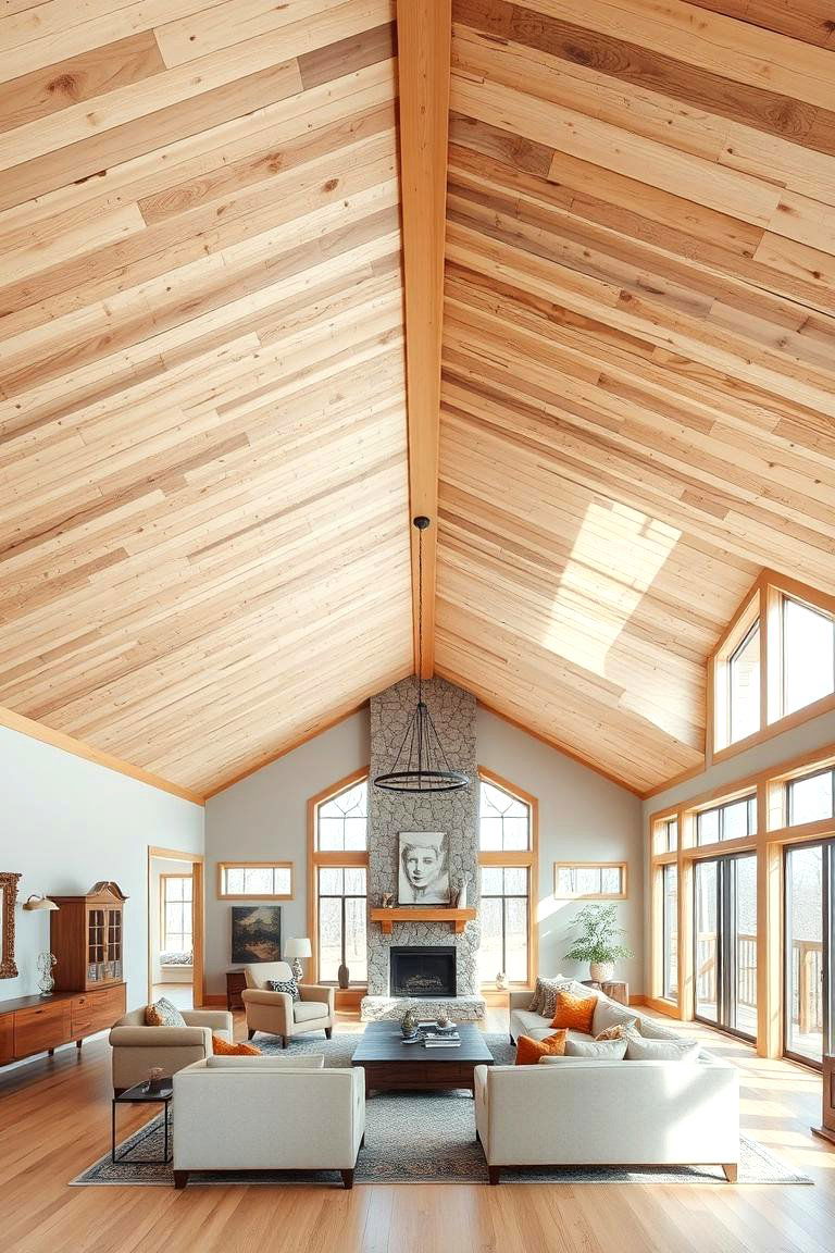Vaulted Wood Plank Ceiling - 24 Wood Plank Ceiling Ideas