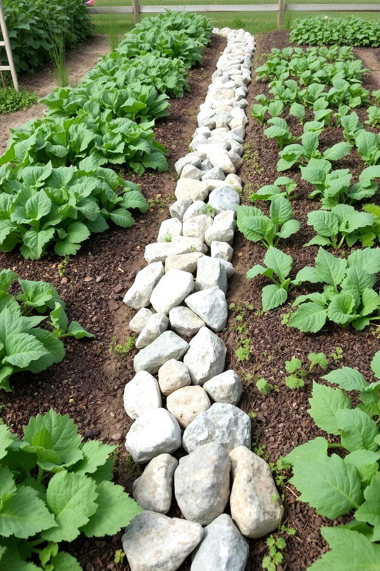 Vegetable Garden Edging - 24 River Rock Edging Ideas