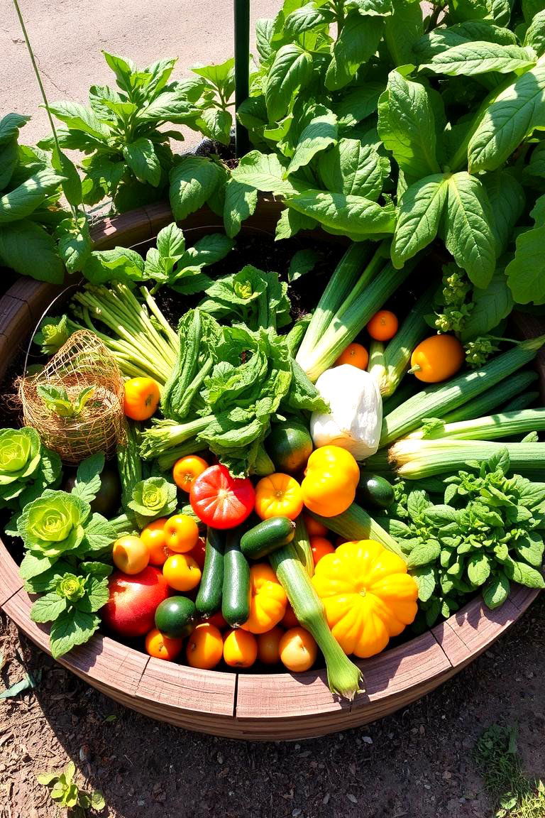 Vegetable Medley Circle - 24 Round Garden Bed Ideas