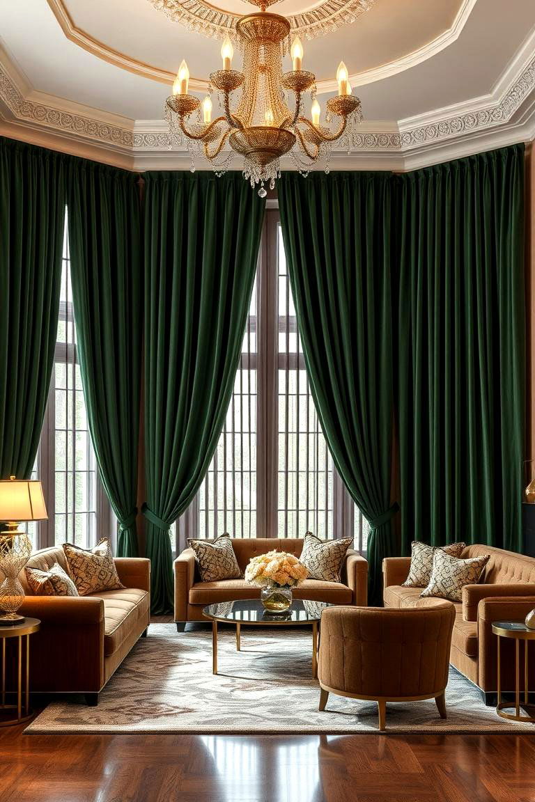 Velvet Curtains for a Touch of Luxury - 24 Living Room Curtain Ideas