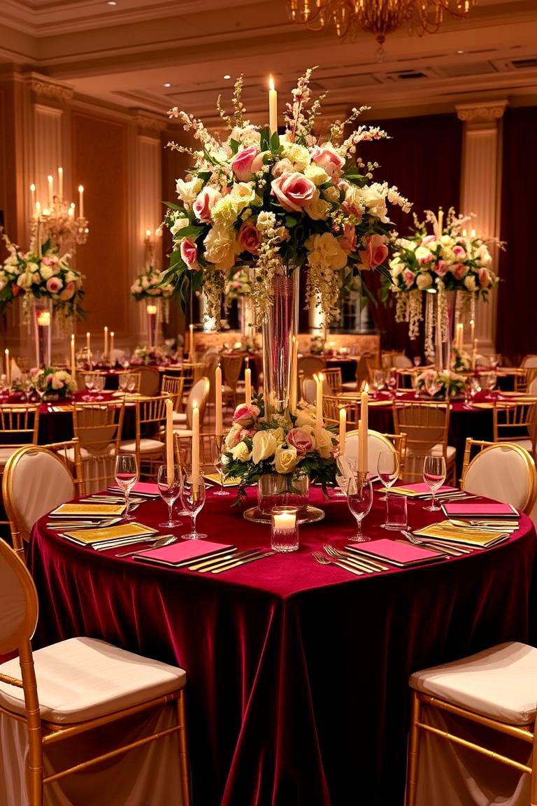 Velvet Textures in Decor - 24 Glamorous Wedding Ideas