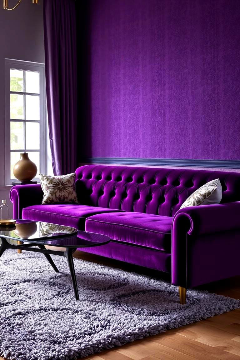 Velvet Upholstery - 24 70s Living Room Ideas