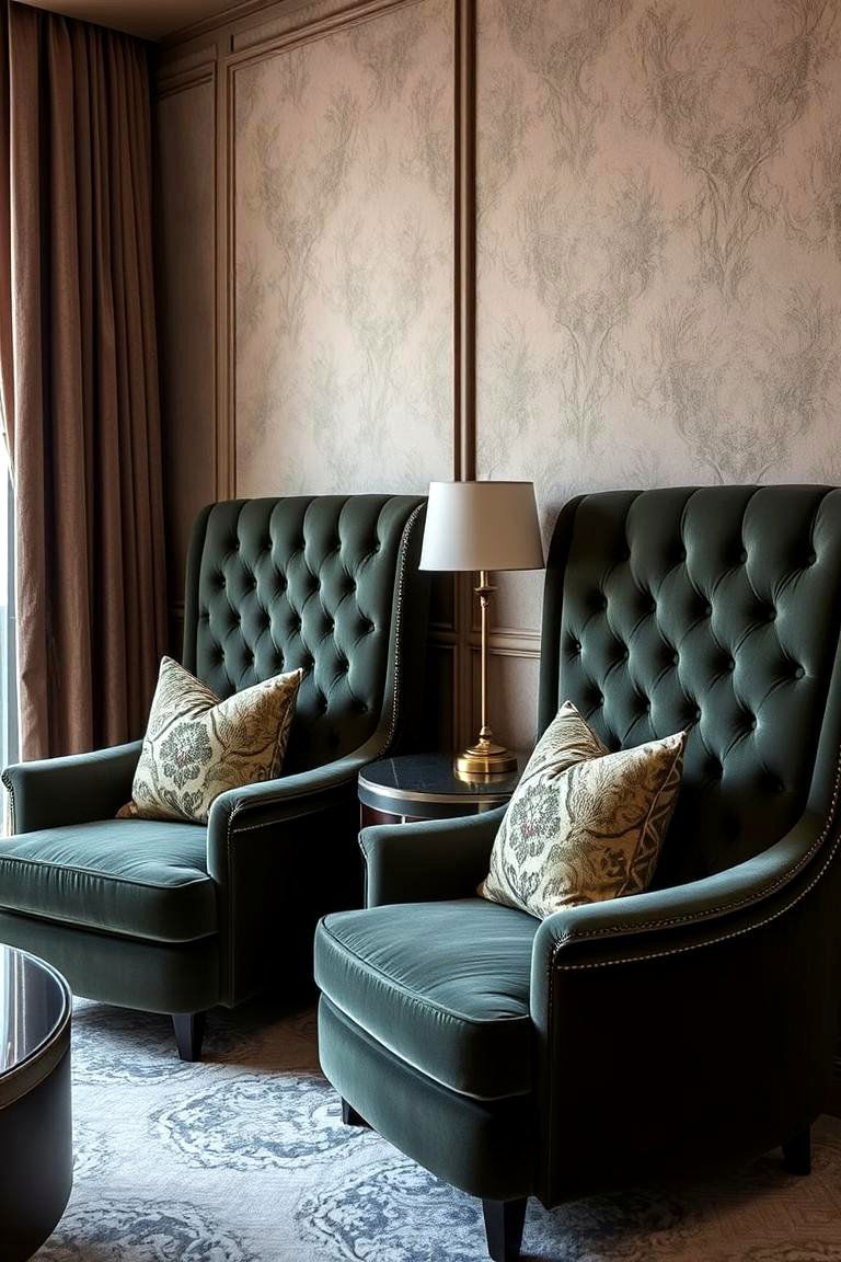 Velvet Upholstery Touches - 24 Glam Bedroom Ideas