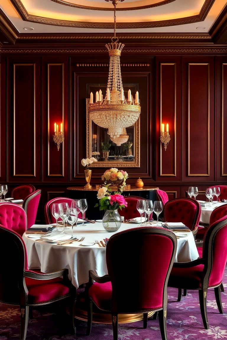 Velvet Upholstery for Luxurious Comfort - 24 Moody Dining Room Ideas