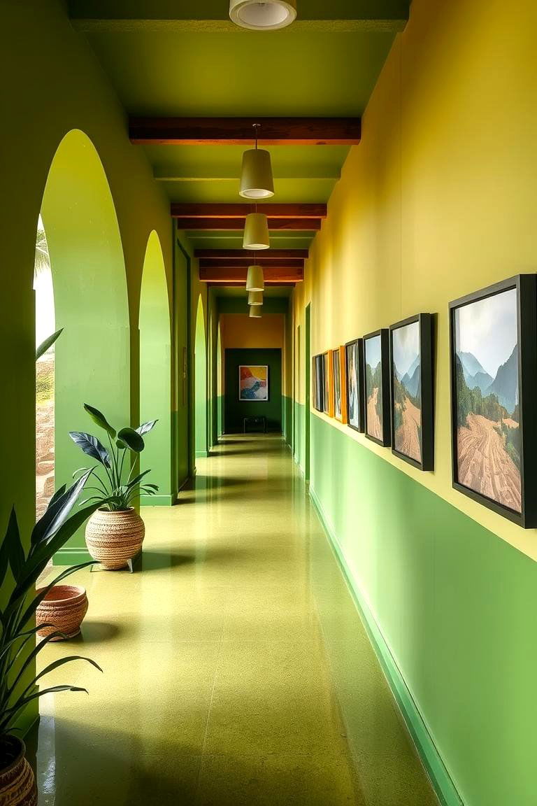 Verdant Accent Walls - 24 Green Hallway Ideas