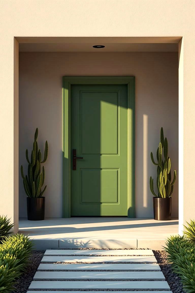 Verdant Painted Door - 24 Green Front Door Ideas