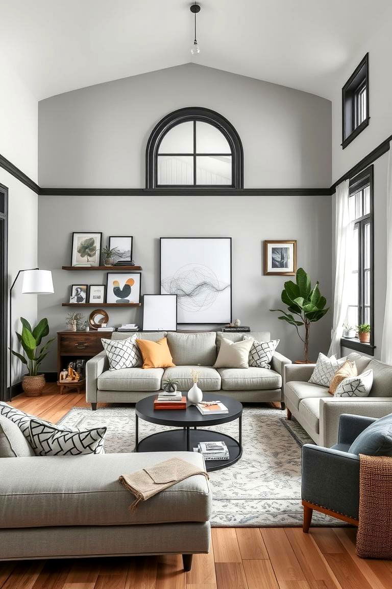 Versatile Backdrop for Personal Style - 24 Living Room With Grey Walls and Black Trim