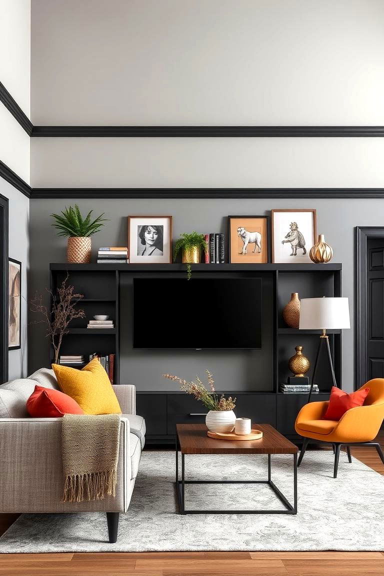 Versatile Decor Canvas - 24 living room grey walls black trim