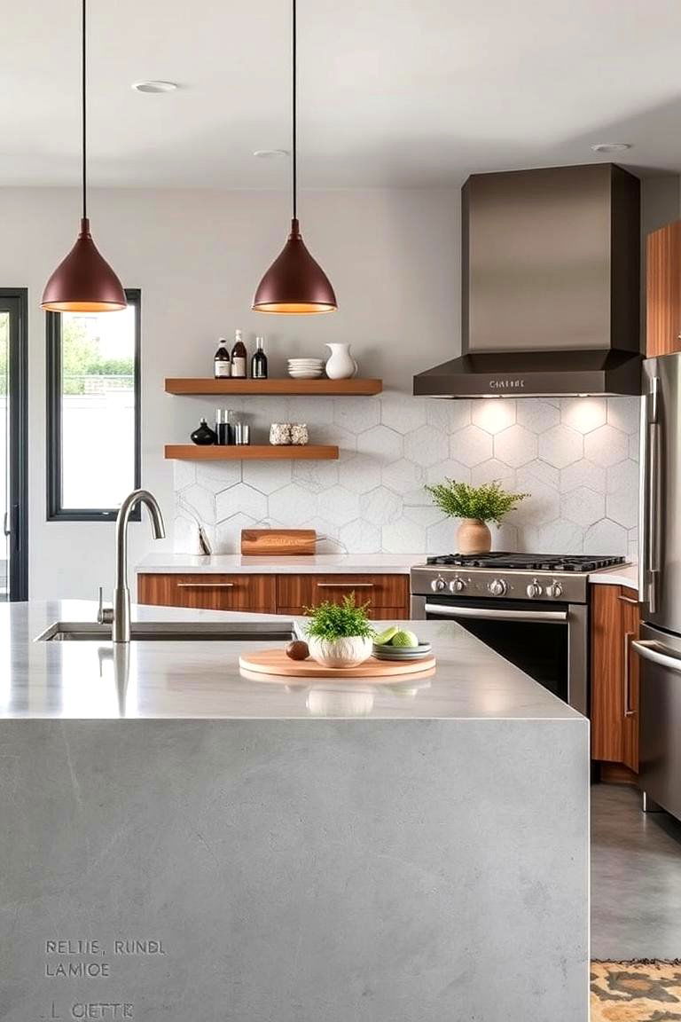 Versatile Designer Concrete - 24 Concrete Floor Kitchen Ideas