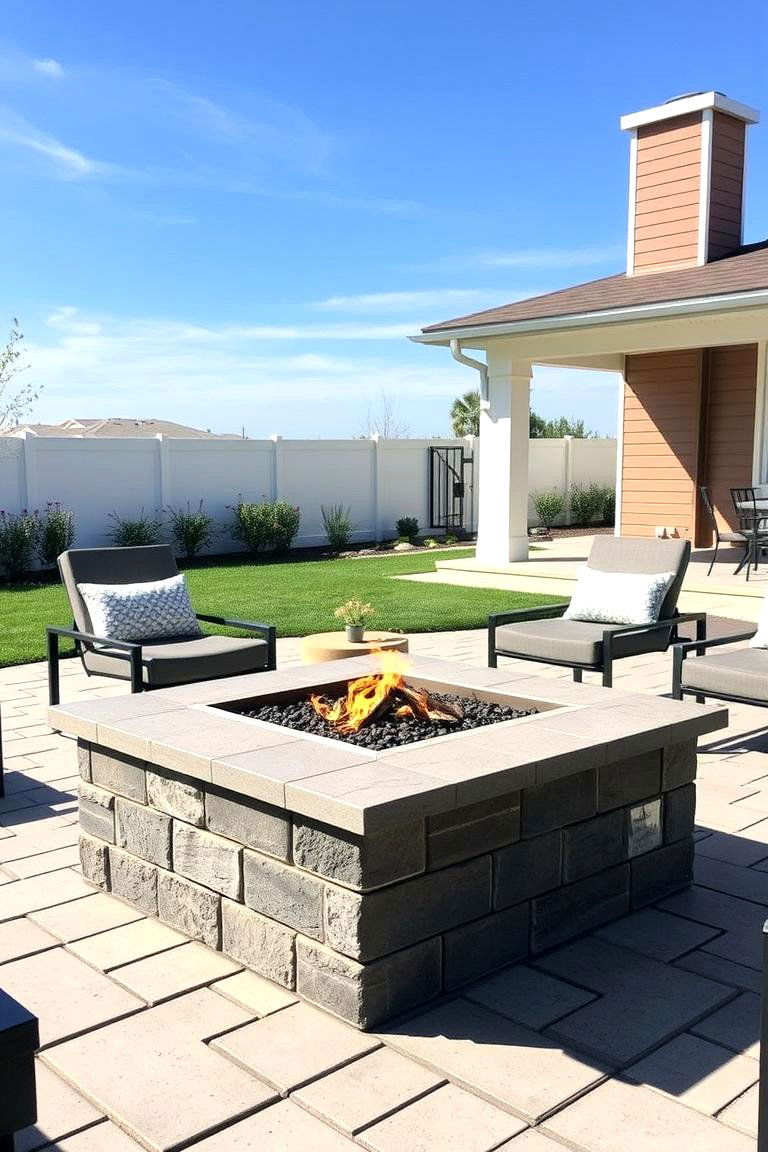 Versatile Modular Concrete Paver Fire Pit - 24 Concrete Paver Patio Fire Pit Ideas