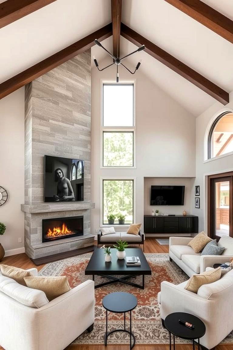 Versatile Multi Functional Rooms - 24 Rooms With Fireplaces With Vaulted Ceilings Features