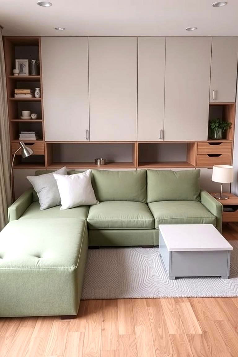 Versatile Multi Functional Space - 24 sage green couch living room ideas