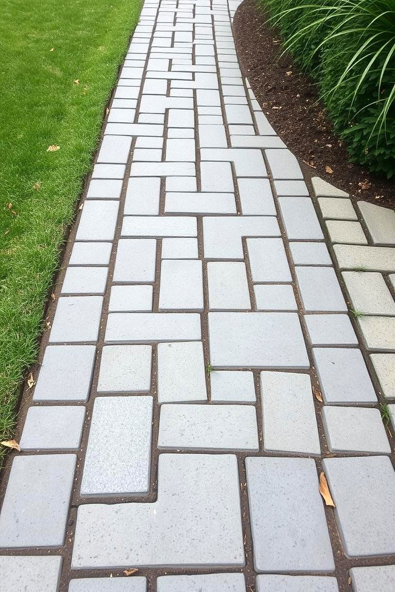 Versatile Multi Size Grey Paver Walkway - 24 Grey Paver Walkway Ideas