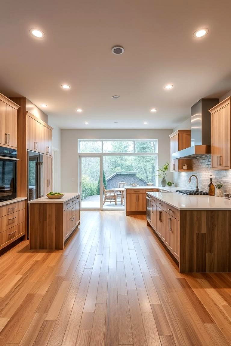 Versatile Open Kitchen with Island Focus - 24 Kitchens With Light Wood Cabinets